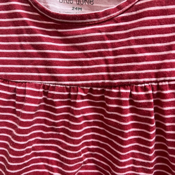 Okie Dokie 24M Red and White Striped Long Sleeve Blouse Top - Picture 2 of 4